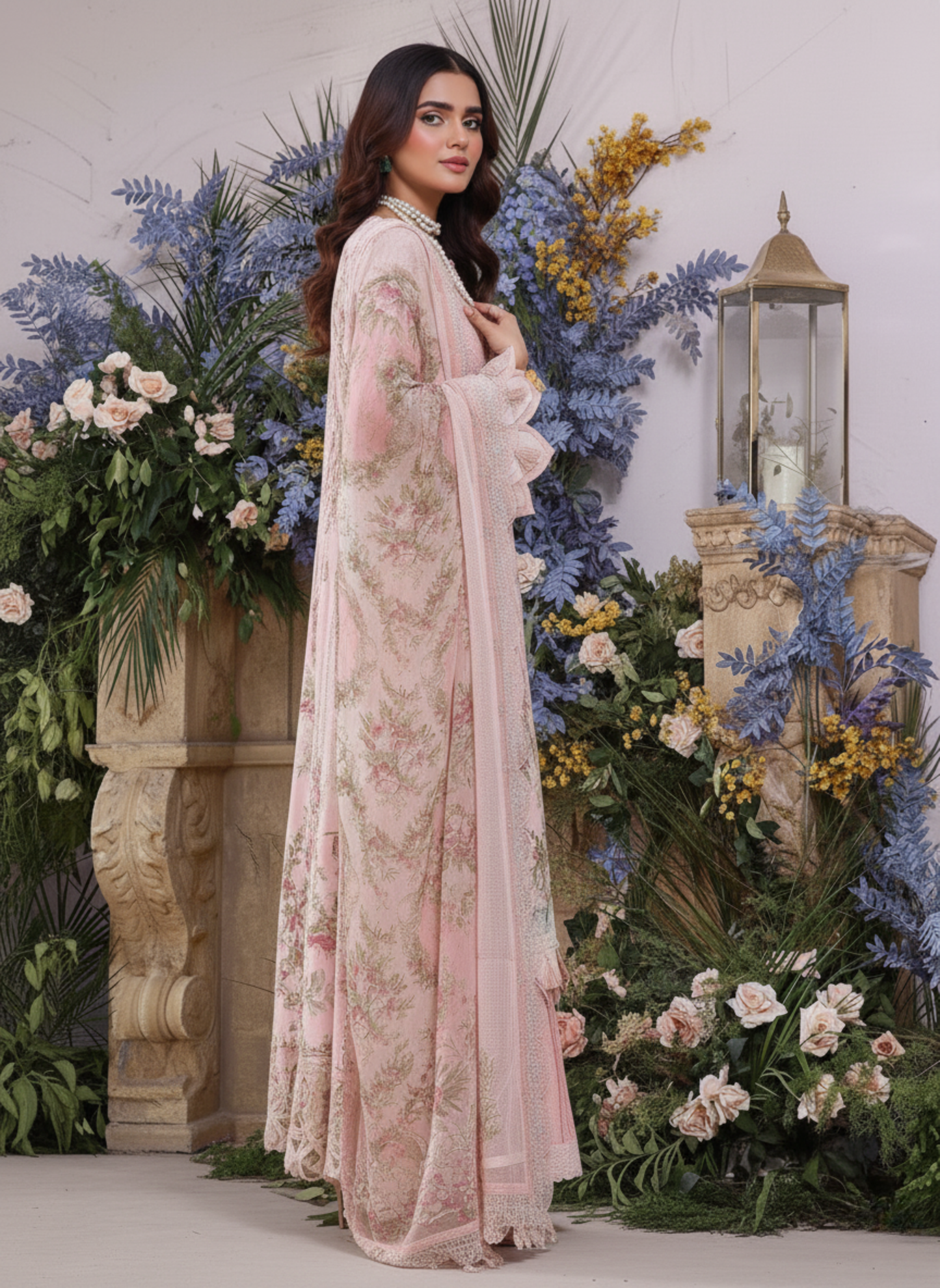 Blush Pink Heavy Embroidered Luxury Lawn Suit with Chiffon Dupatta – Designer 3-Piece
